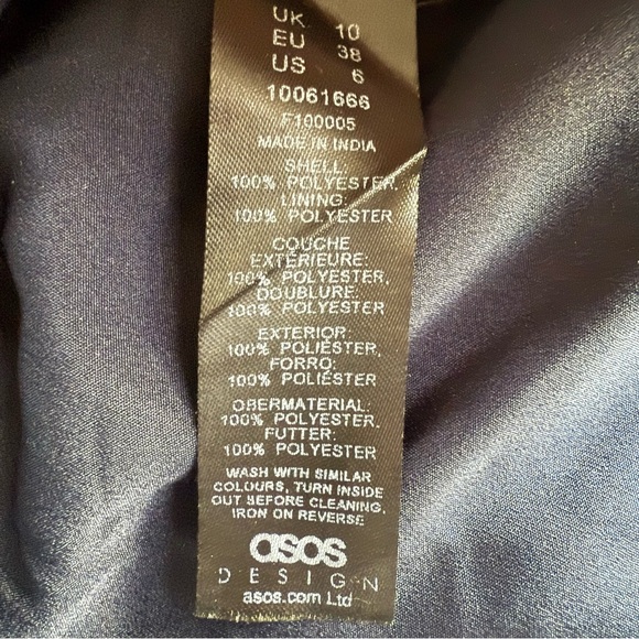 ASOS Design Elegant Navy Blue Floral Embroidered High Low Maxi Dress - Picture 16 of 16